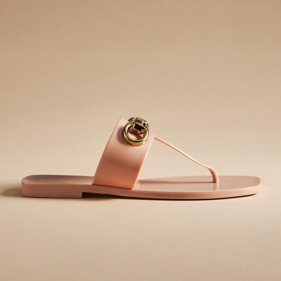 Anthropologie Shoes - NWT Anthropologie Jeffrey Campbell A Lil Bit Sandal In Natural Shiny 8